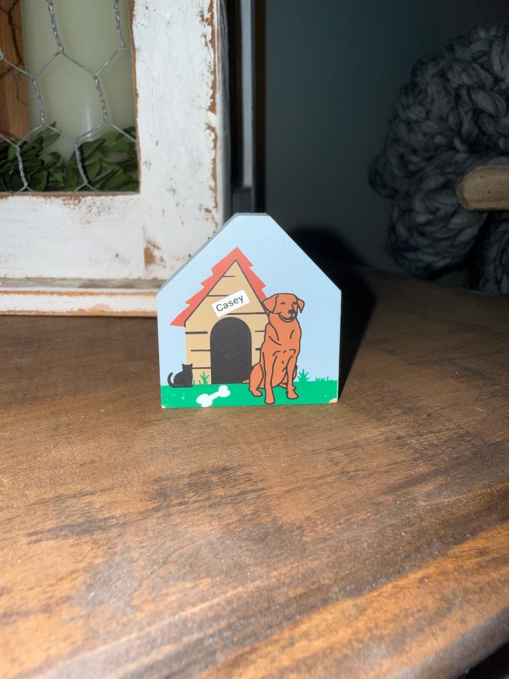 Longaberger Light Blue Dog House Block Décor